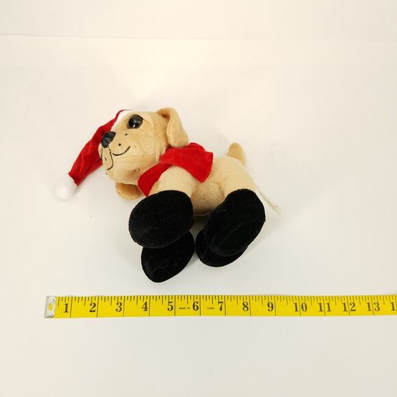 Dan Dee Tan Pug Dog Puppy Plush Santa Hat Scarf Stuffed Animal Toy 2015 - Picture 8 of 8
